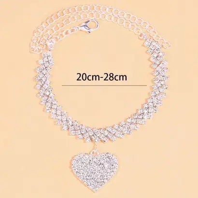 Tobillera Corazon de Cristal